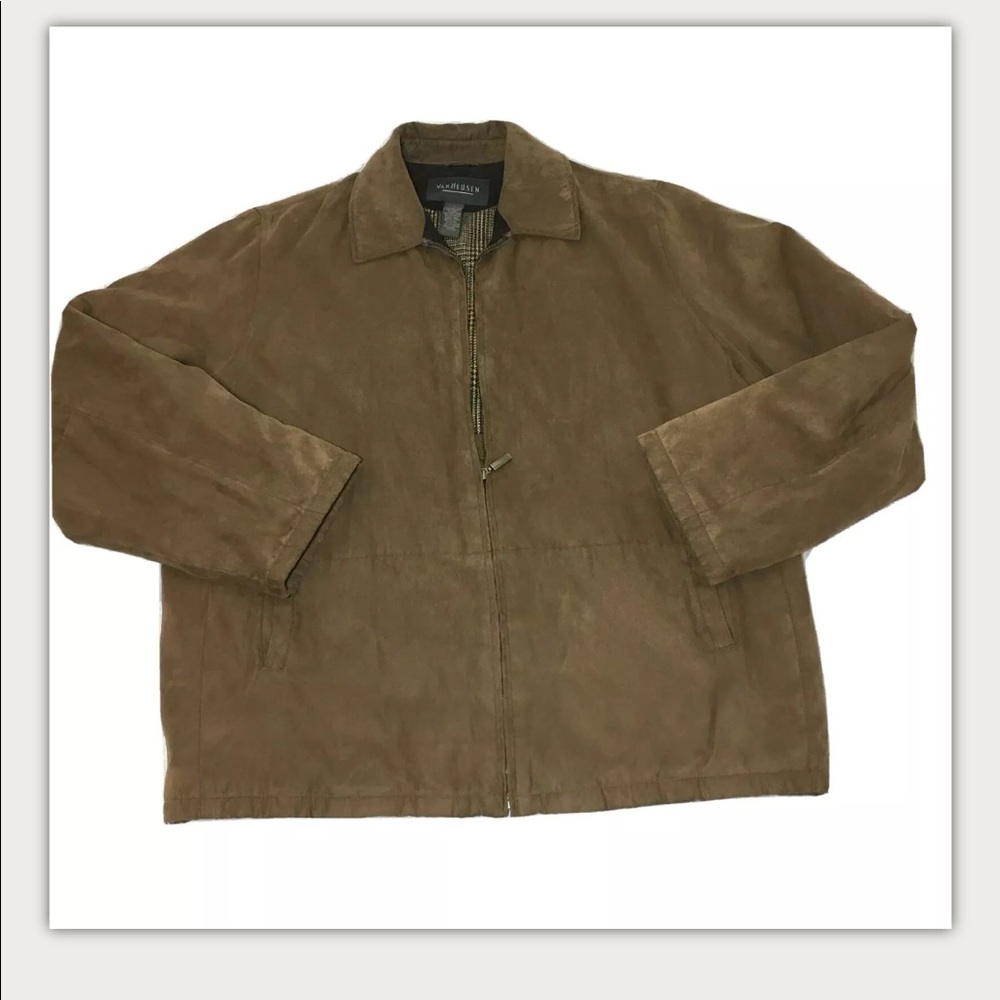 Van Heusen Jacket XL Microfiber Sueded Zip Up